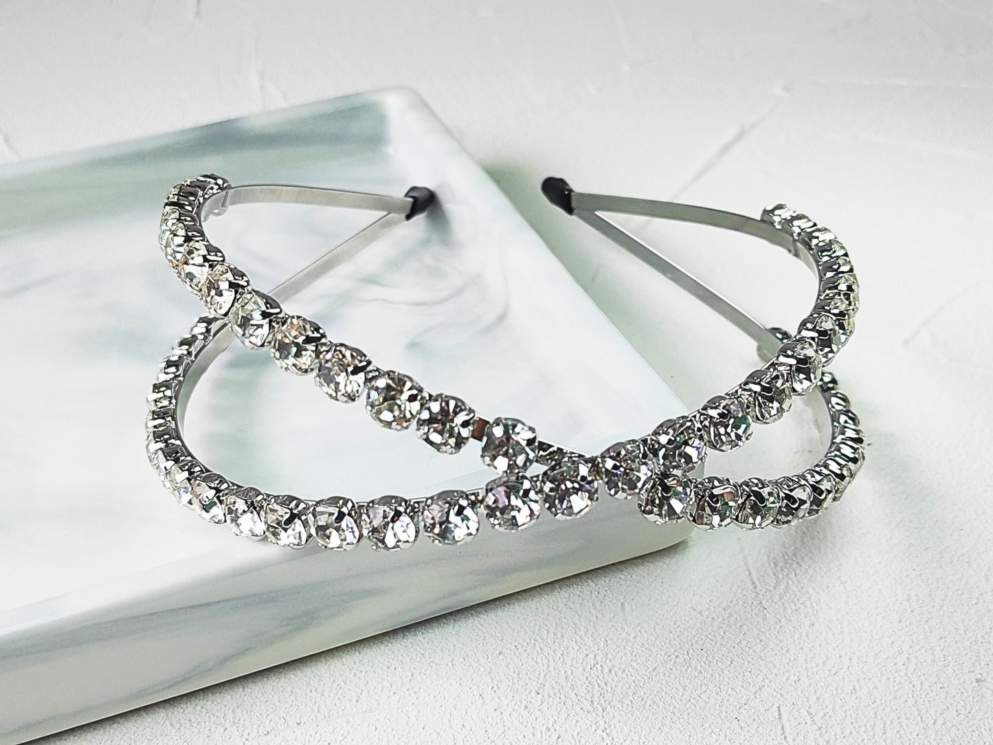 Rhinestone Double Row Wide Band Headband - cllovestudio