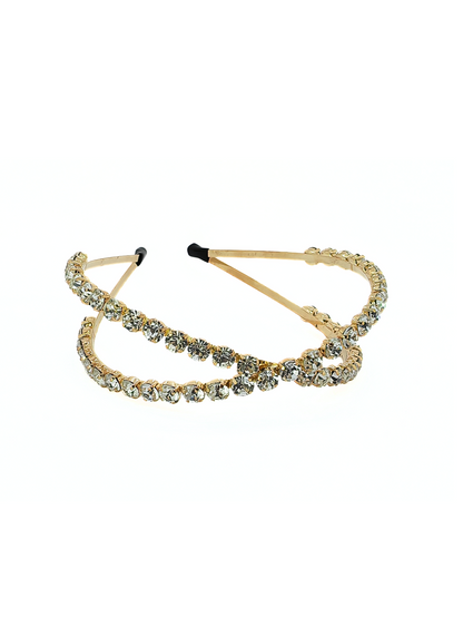 Rhinestone Double Row Wide Band Headband - cllovestudio