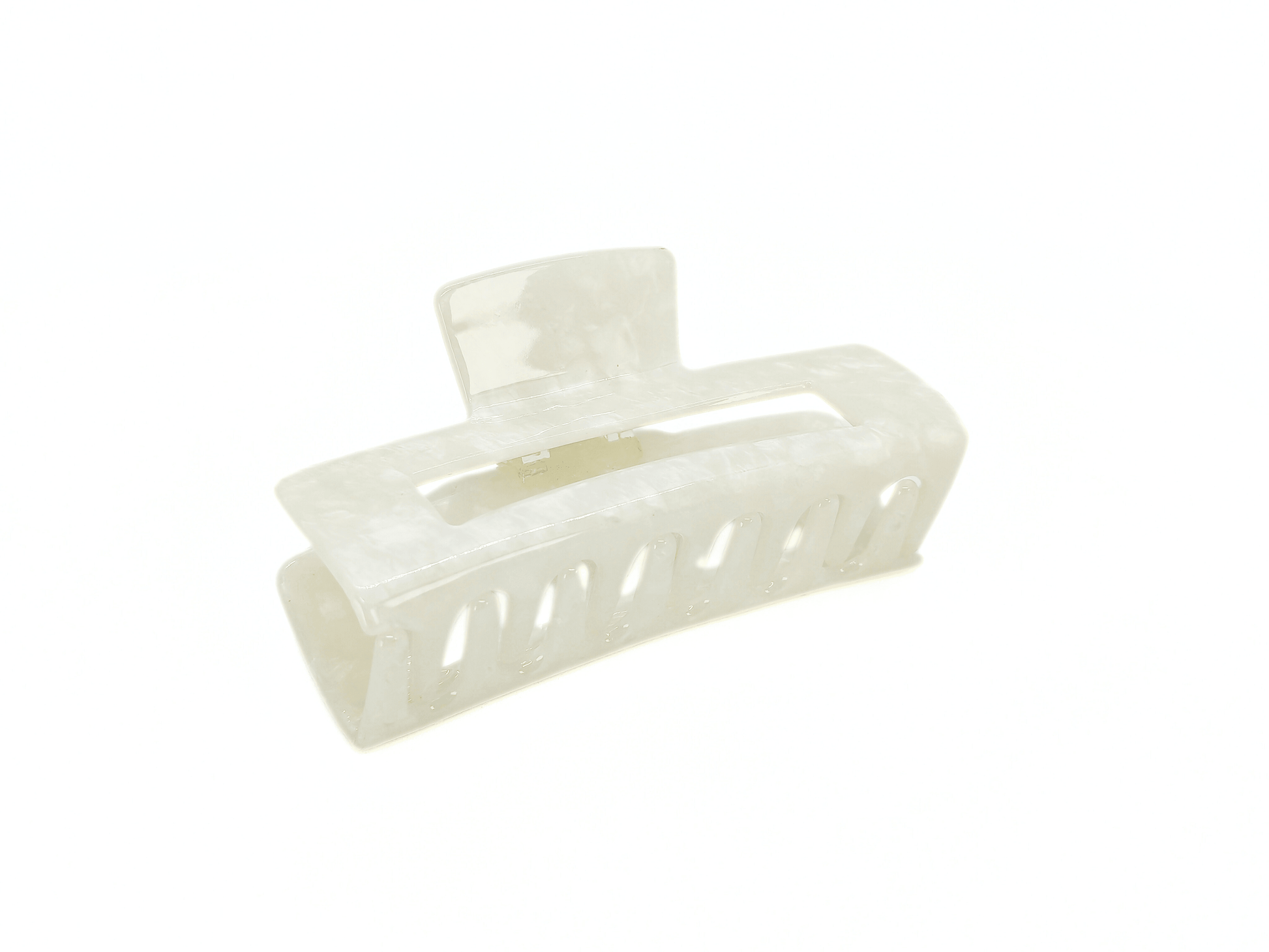 Gemstone White Rectangular Hair Claw Clip - cllovestudio