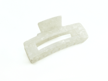 Gemstone White Rectangular Hair Claw Clip - cllovestudio