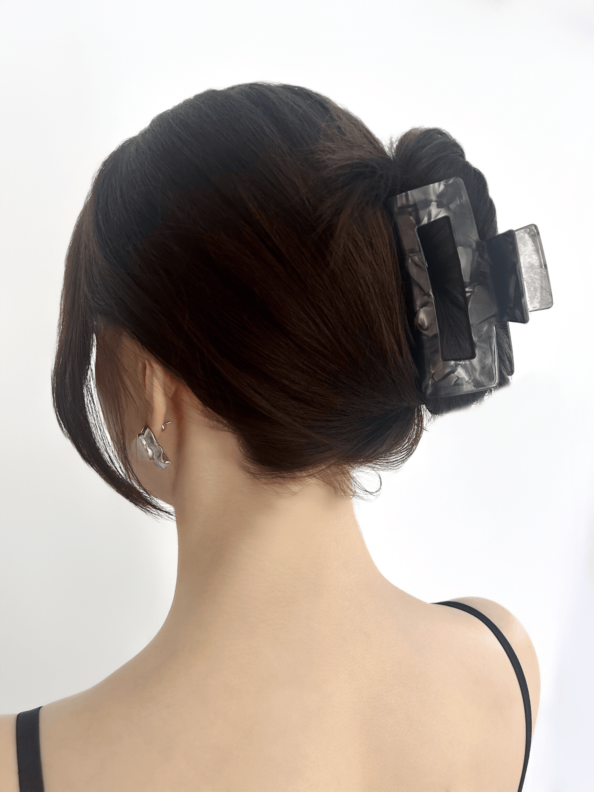 Smoky Marble Rectangular Hair Claw Clip - cllovestudio