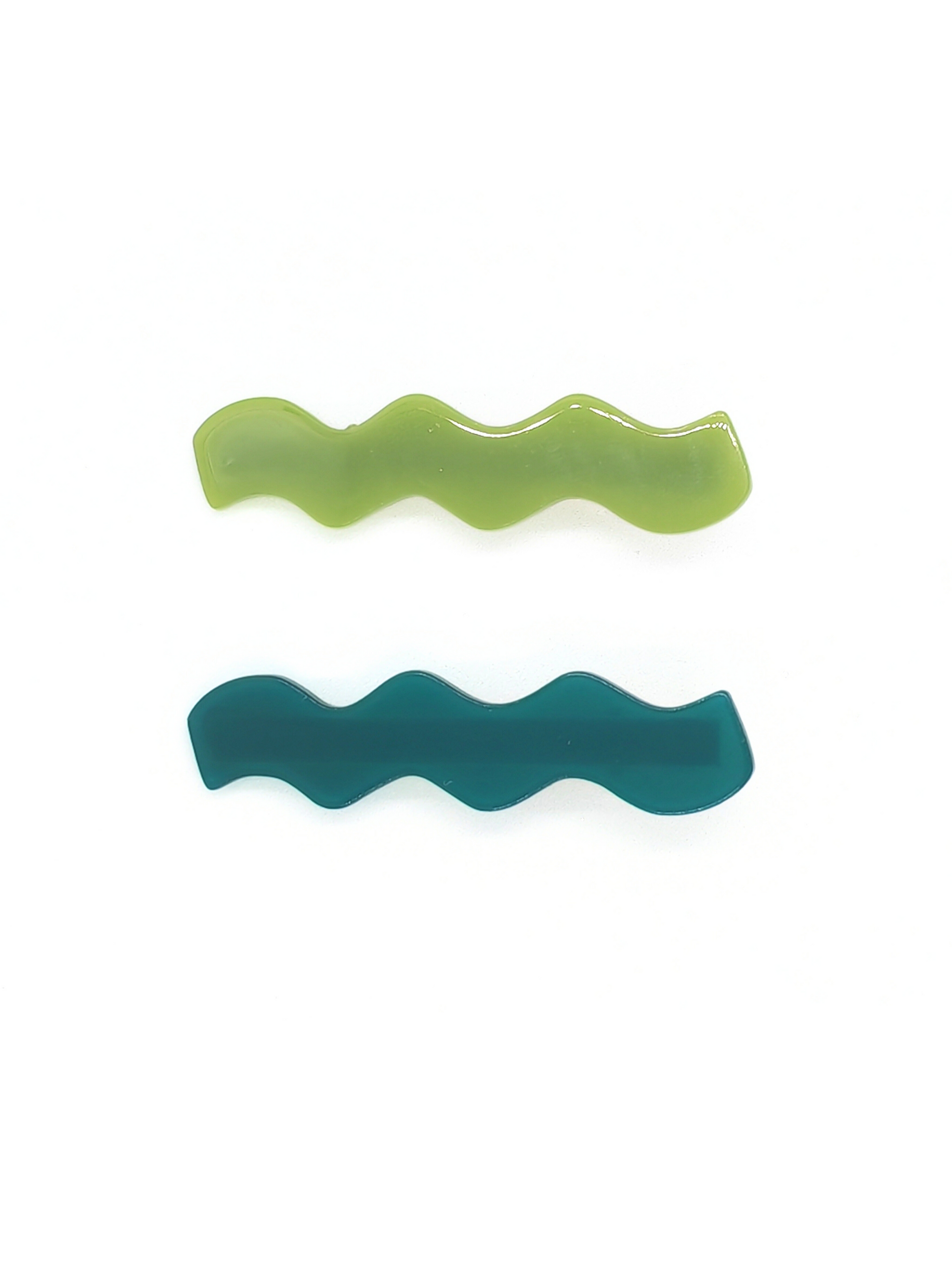 Wavy Green & Teal Hair Pins (2-Pack) - cllovestudio