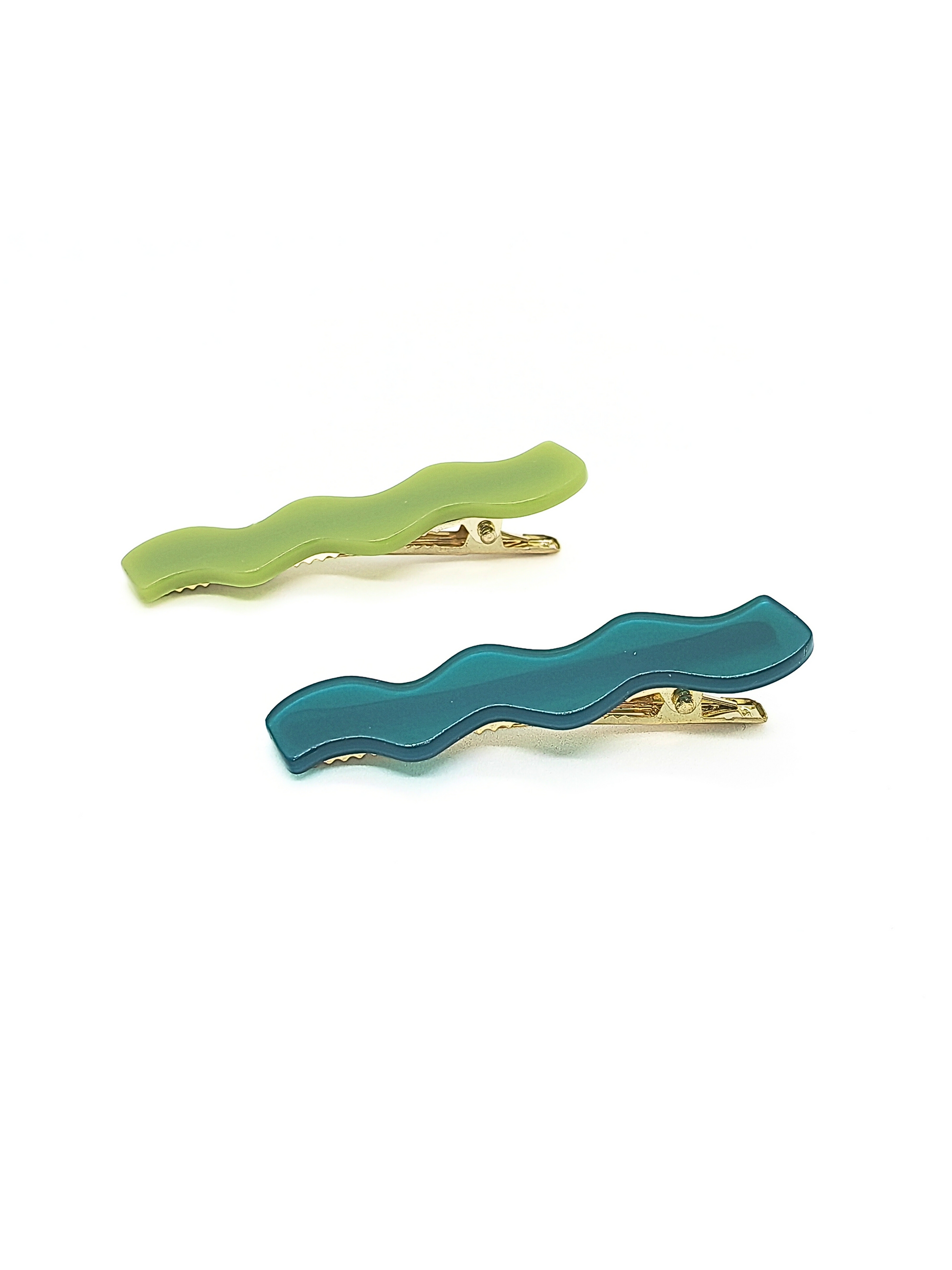 Wavy Green & Teal Hair Pins (2-Pack) - cllovestudio