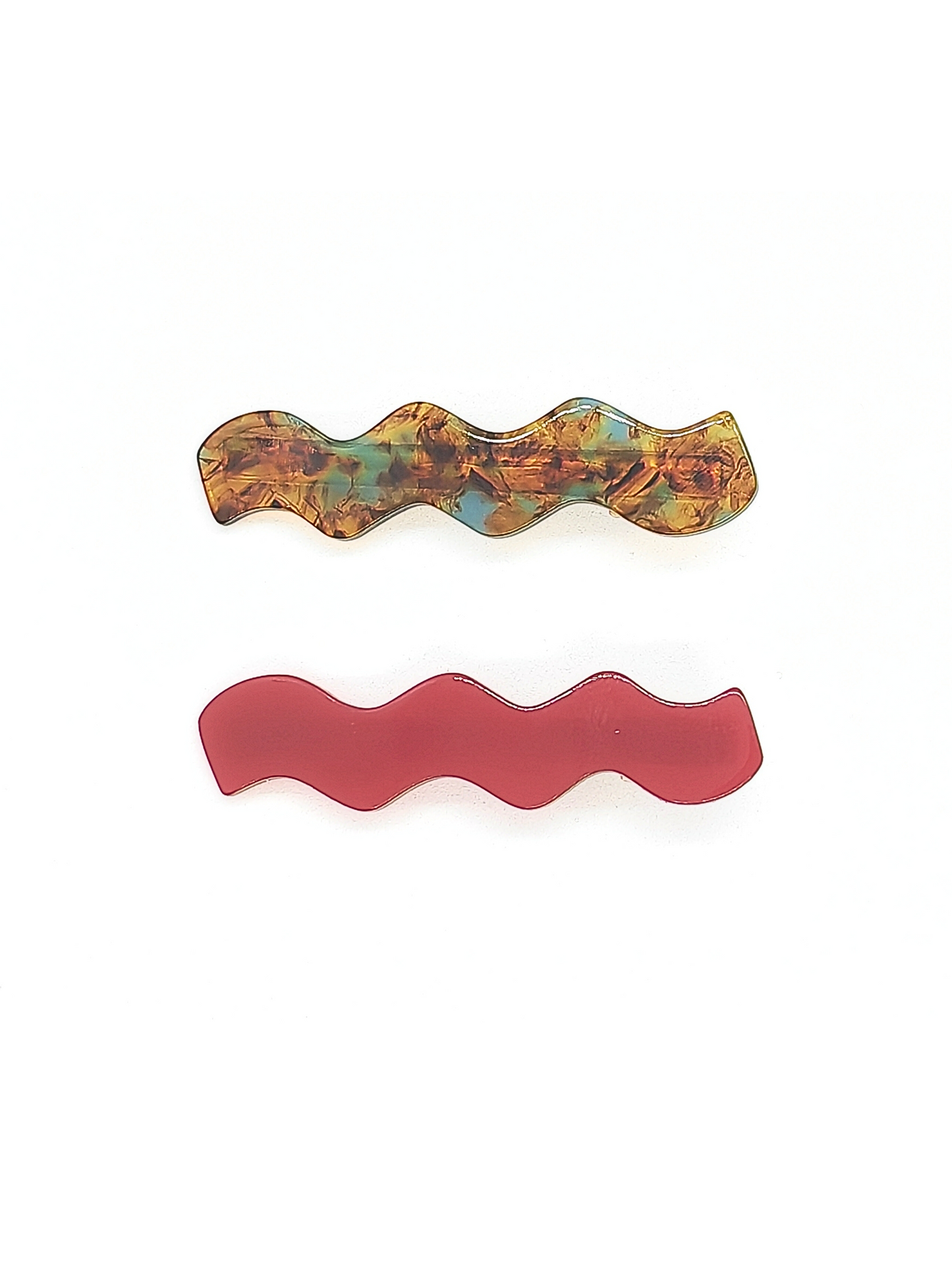 Wavy Tortoiseshell & Red Hair Pins (2-Pack) - cllovestudio